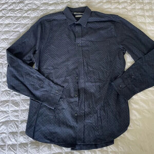 Vince blue printed button down shirt